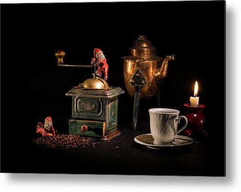 Candlelight Metal Print featuring the photograph Christmas Coffee-time by Torbjorn Swenelius