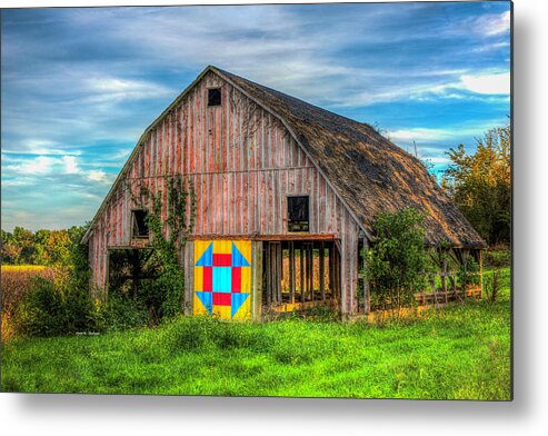 Barn Quilt Metal Print featuring the photograph Churn Dash by Dale R Carlson