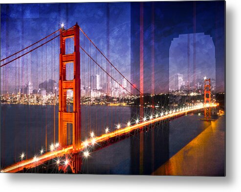 America Metal Print featuring the photograph City Art Golden Gate Bridge Composing by Melanie Viola