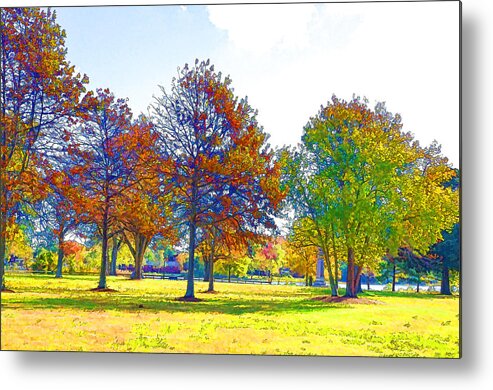 Portsmouth City Park Metal Print featuring the painting City Park 8 by Jeelan Clark