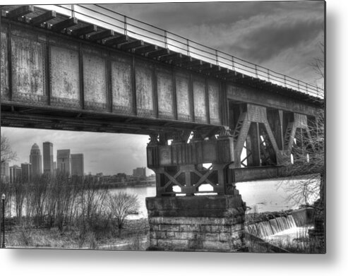 Louisville Metal Print featuring the photograph City Waterfall under Tracks by FineArtRoyal Joshua Mimbs