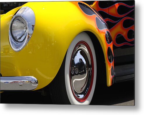 Flames Metal Print featuring the photograph Classic Yellow Flames by Jeff Floyd CA