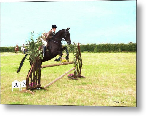 Equestrian Metal Print featuring the digital art Clear round by Roger Lighterness