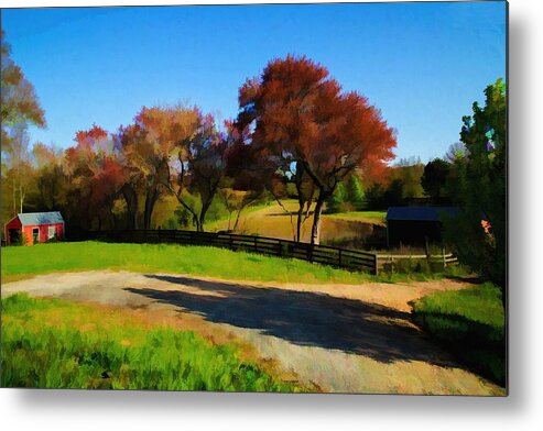 Farm Scene Metal Print featuring the photograph Clear sunny day by Dennis Baswell