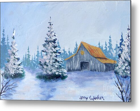 Cold Metal Print featuring the painting Clemson Winter by Jerry Walker