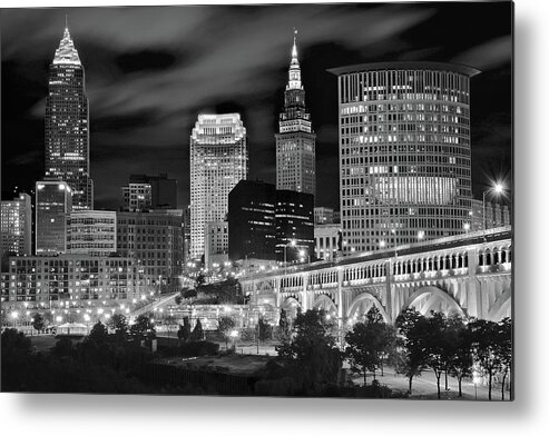 Cleveland Metal Print featuring the photograph Charcoal Night by Frozen in Time Fine Art Photography