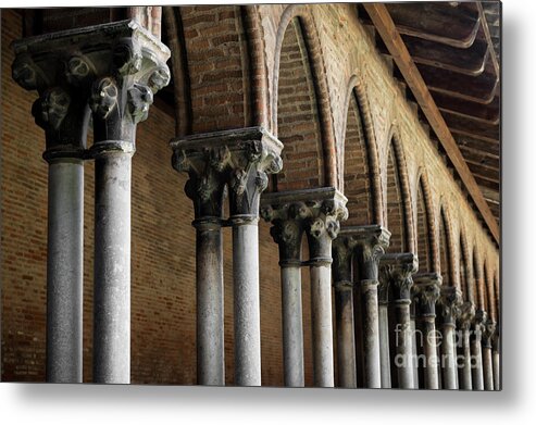 Cloister Metal Print featuring the photograph Cloister detail, Couvent des Jacobins by Elena Elisseeva