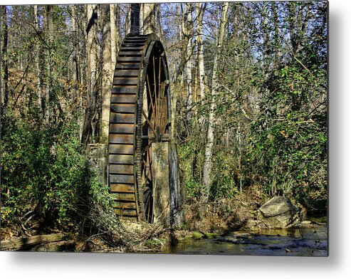 Mountains Metal Print featuring the photograph Closeup of Iron Water Wheel by Cathy Harper