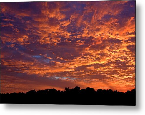 Goldenl Sunrise Metal Print featuring the photograph Cloud Filled Sunrise by Sally Weigand