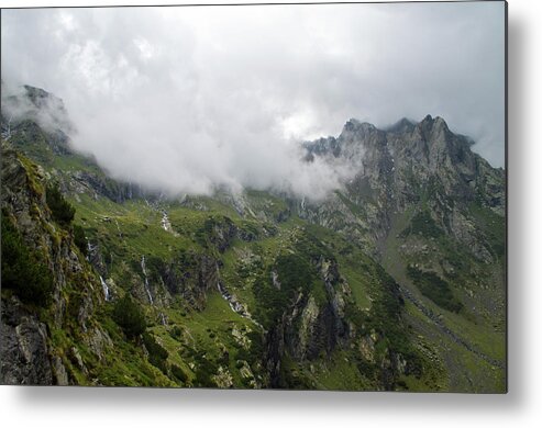 Mountain Metal Print featuring the photograph Clouds on the top of the mountain by Nicola Aristolao