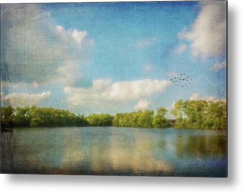 Clouds Metal Print featuring the photograph Clouds Over The Lake by Cathy Kovarik