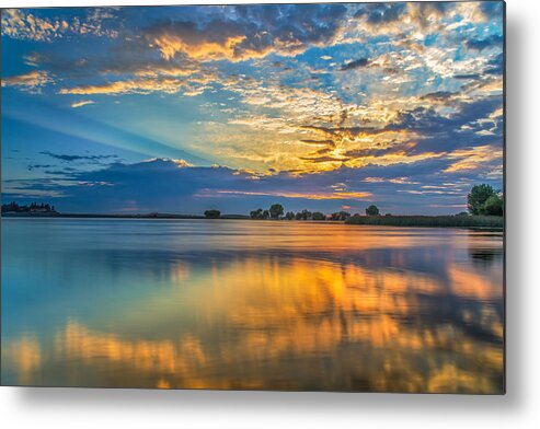 Landscape Metal Print featuring the photograph Clouds Reflected At Sunrise by Marc Crumpler