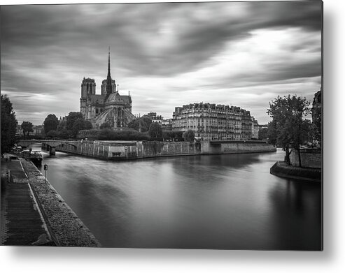 Paris Metal Print featuring the photograph Cloudy Day on the Seine by James Udall