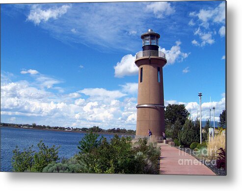 Lighthouse Metal Print featuring the photograph Clover Island Lighthouse by Charles Robinson