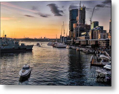 Cityscape Metal Print featuring the photograph Cockle Bay Wharf by Diana Mary Sharpton