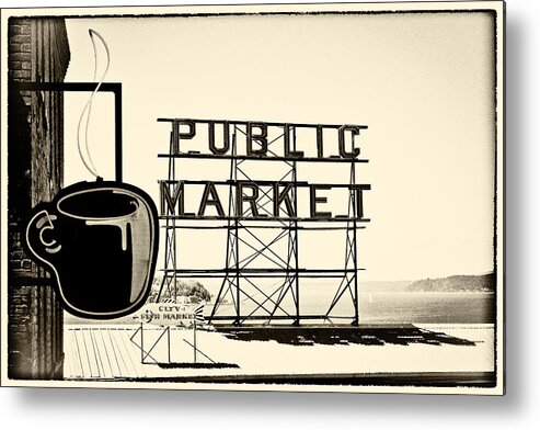 Coffee At The Market Ii Metal Print featuring the photograph Coffee at the Market II by David Patterson