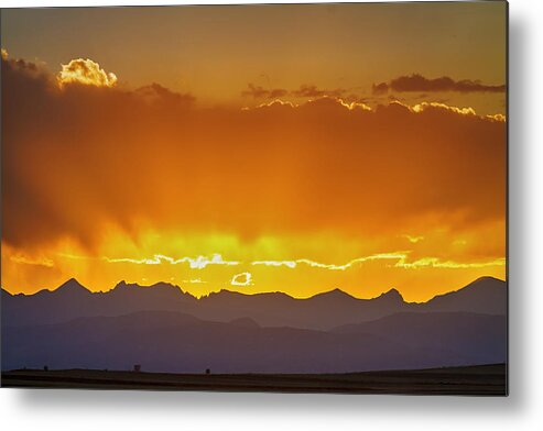View Metal Print featuring the photograph Colorado Rocky Mountains Golden September Sunset Sky by James BO Insogna