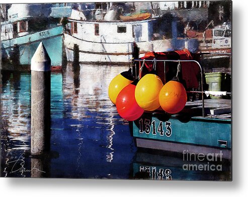 Orange Buoys Metal Print featuring the photograph Colorful buoys by Danuta Bennett