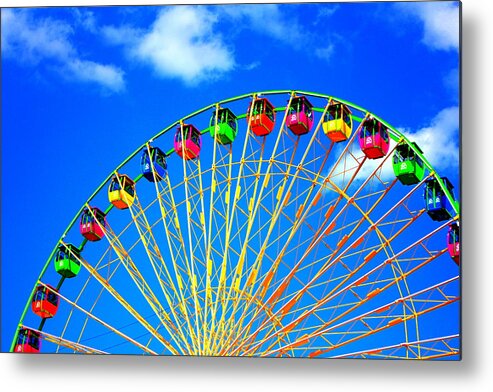 Ferris Wheel Metal Print featuring the photograph Colorful Ferris Wheel by Cynthia Guinn