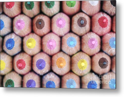 Pencil Metal Print featuring the photograph Colorful Pencils 2 by Neil Overy