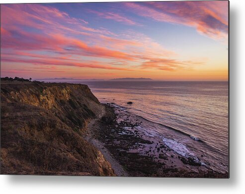 Beach Metal Print featuring the photograph Colorful Sunset at Golden Cove by Andy Konieczny
