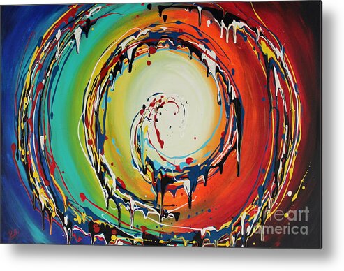 Swirl Metal Print featuring the painting Colorful Swirls by Preethi Mathialagan
