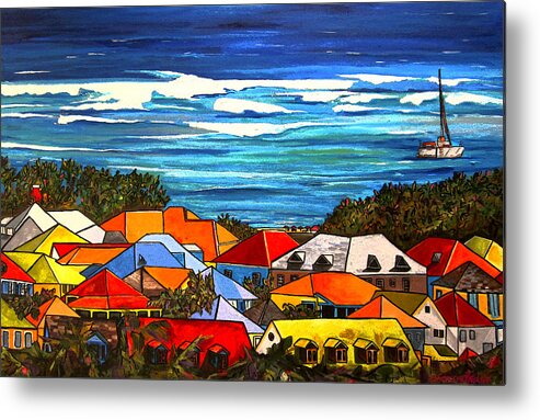 St Martin Metal Print featuring the painting Colors of St Martin by Patti Schermerhorn