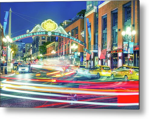 San Diego Metal Print featuring the photograph Colors Of The Gaslamp Quarter by Joseph S Giacalone