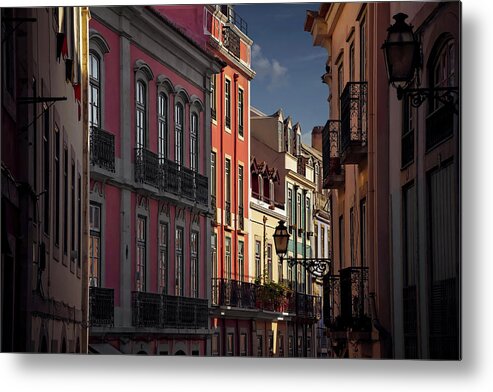 Lisbon Metal Print featuring the photograph Colourful Architecture in Lisbon Portugal by Carol Japp