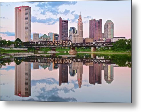 Columbus Metal Print featuring the photograph Columbus Ohio Reflects by Frozen in Time Fine Art Photography