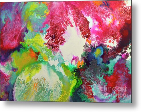 Abstract Metal Print featuring the painting Coming Alive 3 by Sally Trace