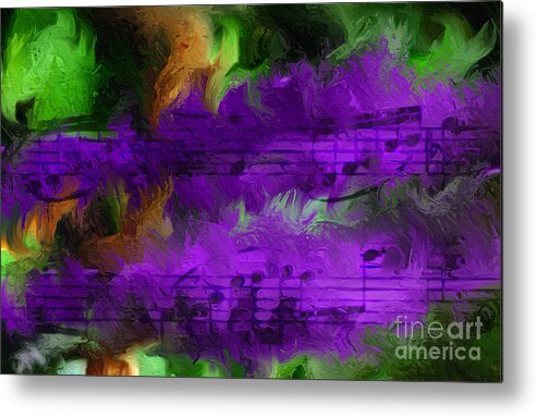 Music Metal Print featuring the digital art Con Viola Fuoco by Lon Chaffin