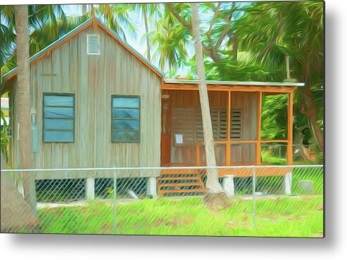 Conch Key Metal Print featuring the photograph Conch Key Orange Porch Home by Ginger Wakem