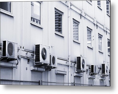 Office Metal Print featuring the photograph Conditioned Containers by Dariusz Gudowicz