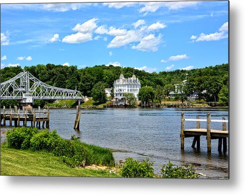 Ct Metal Print featuring the photograph Connecticut River - Swing Bridge - Goodspeed Opera House by Mike Martin