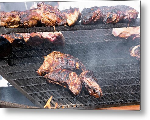 Barbecue Grill Metal Print featuring the photograph Cook 1 by John Swartz