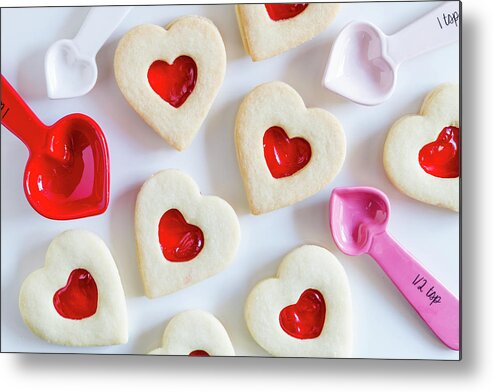 Valentines Day Metal Print featuring the photograph Cookie Baking Love by Teri Virbickis