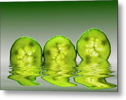 Cucumber Metal Print featuring the photograph Cool as a Cucumber Slices by David French