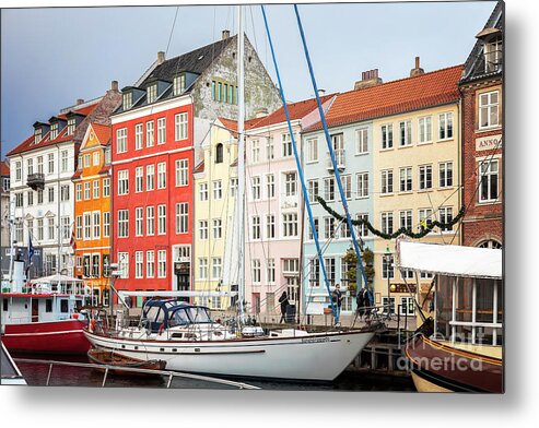 Christmas Metal Print featuring the photograph Copenhagen historical harbour district by Sophie McAulay