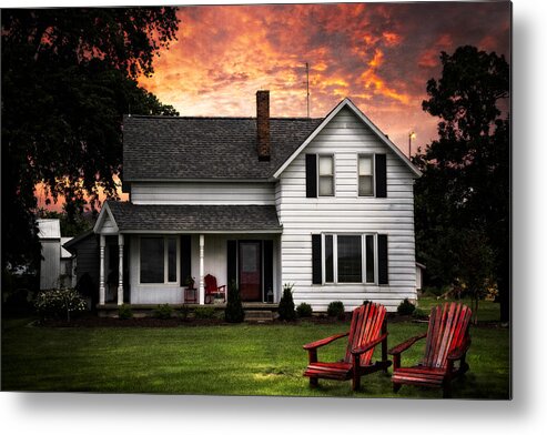 Barn Metal Print featuring the photograph Country House by Debra and Dave Vanderlaan