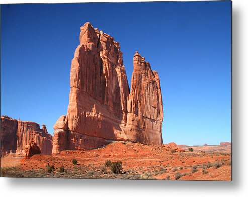 Red Rock Metal Print featuring the photograph Court House Rock Arches National Park by Mark Smith