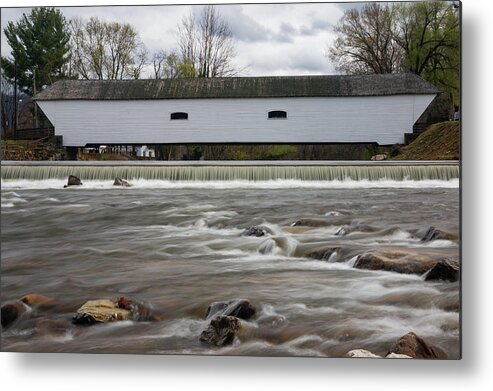 Bridge Metal Print featuring the photograph Covered Bridge in March by Jeff Severson