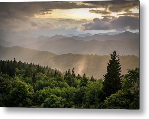 America Metal Print featuring the photograph Cowee Mountains Sunset 2 by Serge Skiba