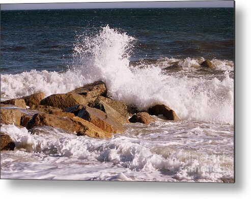 Seascape Metal Print featuring the photograph Crashing Surf by Eunice Miller