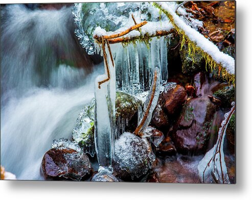 Art Metal Print featuring the photograph Creekside Icicles by Jason Brooks