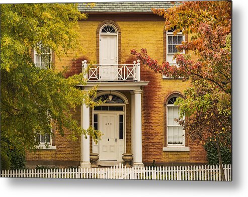 Jacksonville Oregon Metal Print featuring the photograph Crooked White Fence by Dan McGeorge