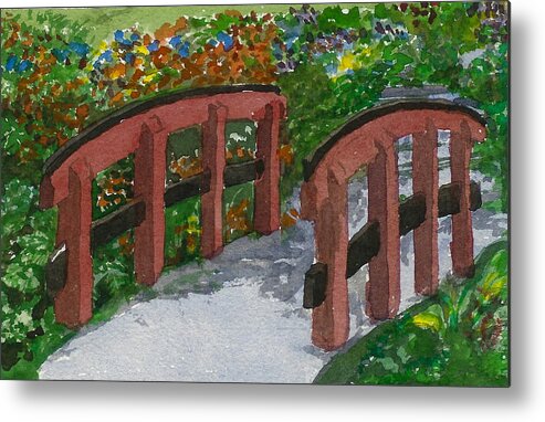 Bridge Metal Print featuring the painting Crossing Over by Lynn Babineau