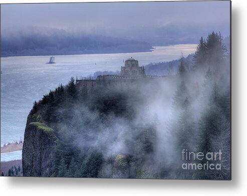 Crown Point Metal Print featuring the photograph Crown Point Vista House Fog Columbia River Gorge Oregon by Dustin K Ryan