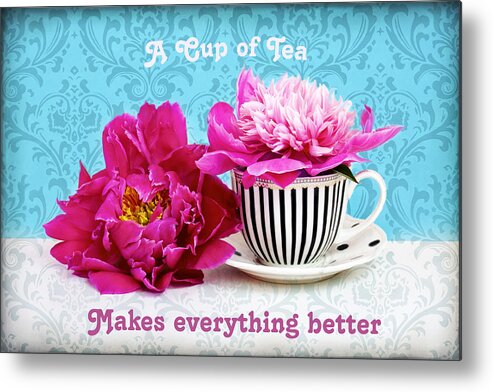 Tea Time Metal Print featuring the photograph Cup of Beauty by Marina Kojukhova