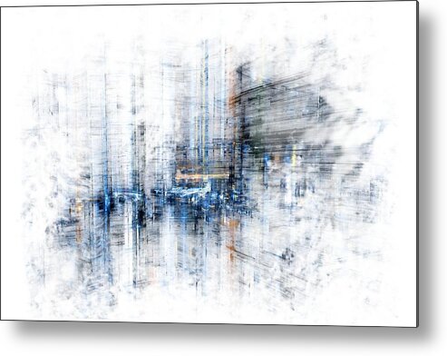 City Metal Print featuring the digital art Cyber City design by Martin Capek